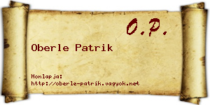 Oberle Patrik névjegykártya